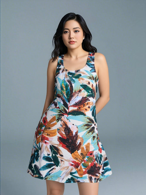 Skater Style tank dress with strappy back- D2001